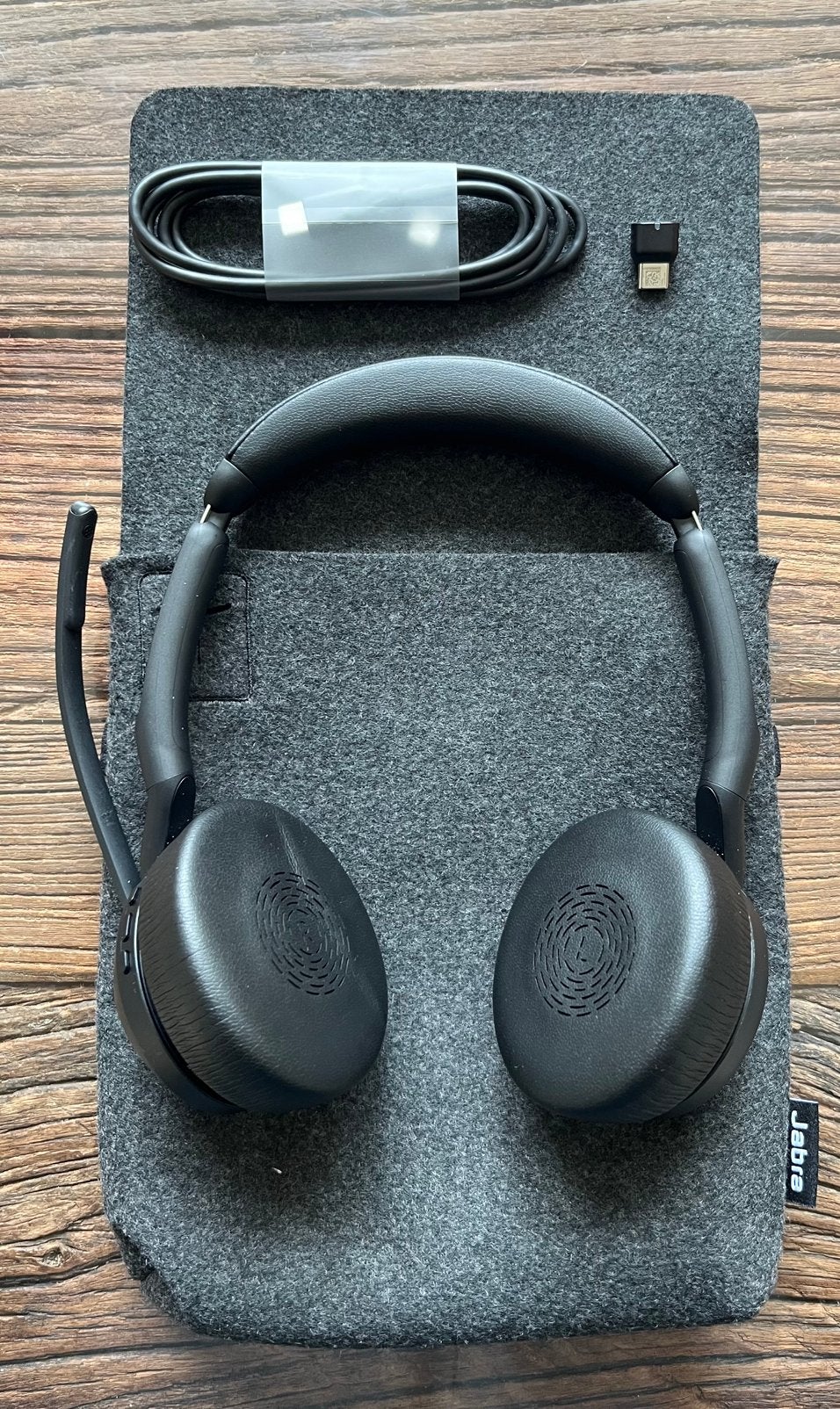Jabra Evolve2 55 Link380/390C MS Stereo Headset, Overige merken, Ophalen of Verzenden, Zo goed als nieuw, Over oor (circumaural)