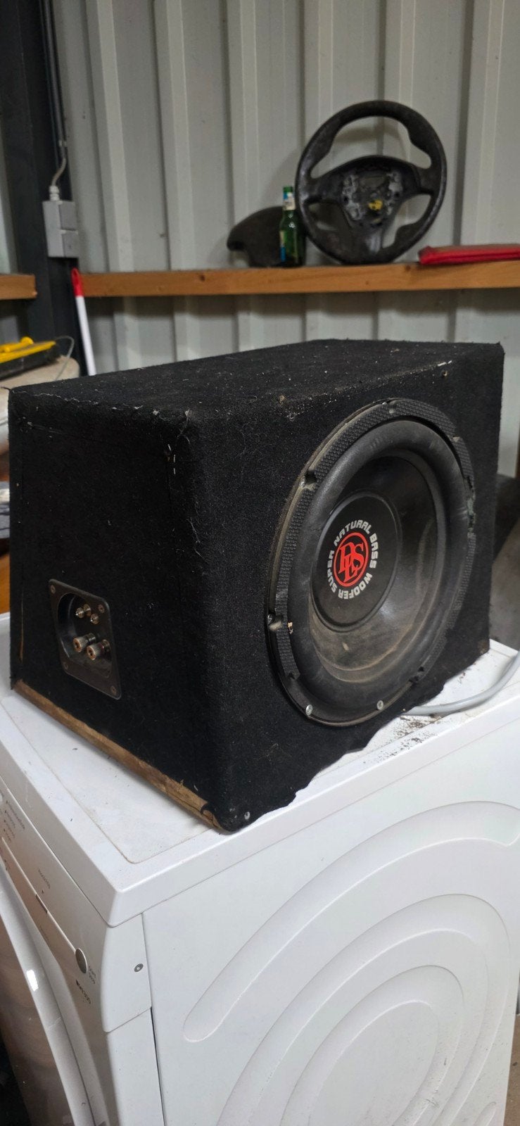 subwoofer en versterker 250 watt rms, Ophalen, Gebruikt