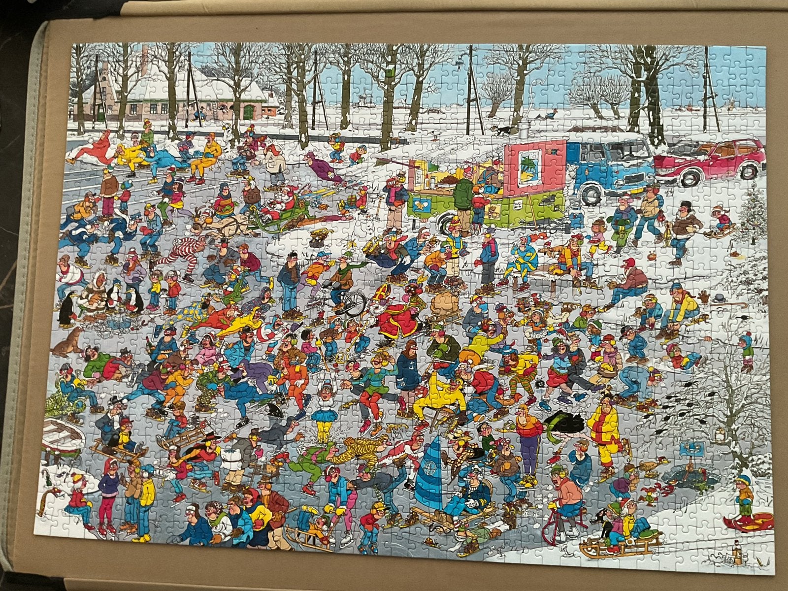 Jan van Haasteren puzzel 1000 stukjes OP GLAD IJS, Ophalen of Verzenden, 500 t/m 1500 stukjes, Zo goed als nieuw