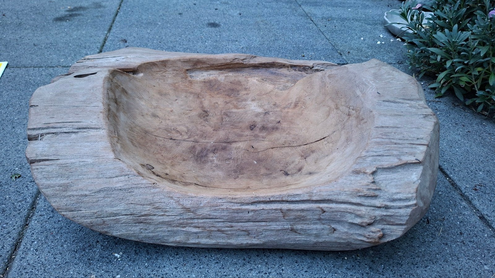 Robuuste houten schaal - Uniek en decoratief, Ophalen of Verzenden, Ovaal, Hout