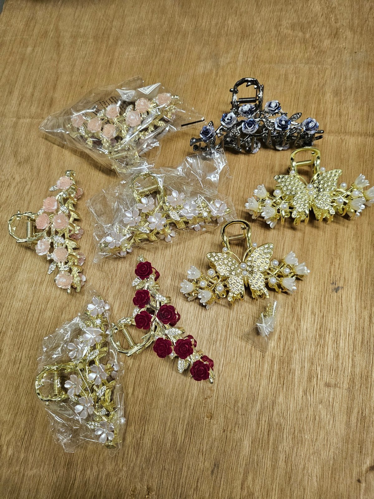Metalen Haarklemmen met Bloemen/Diamantjes - Diverse Designs, Ophalen of Verzenden, Nieuw, Haarspeld