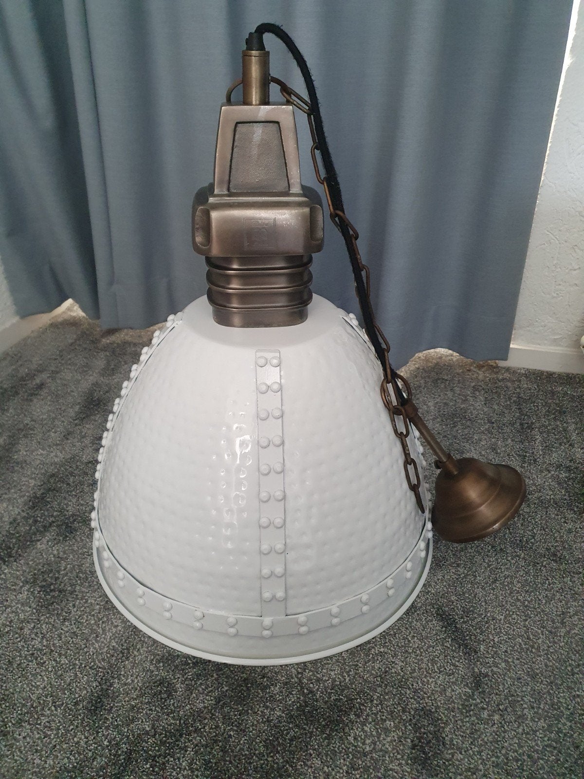 Riviera Maison Baltimore Hanglamp Wit, Ophalen of Verzenden, Zo goed als nieuw, Metaal, Landelijk, Industrieel