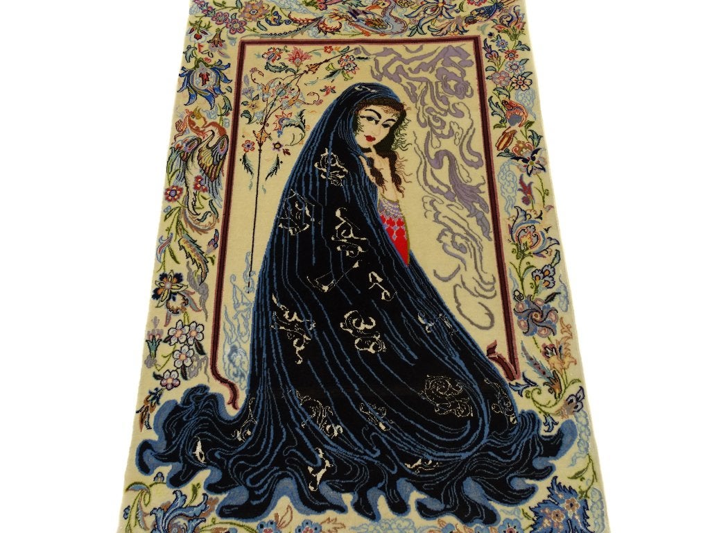 Perzisch tapijt - Bijzondere Isfahan - 110 x 70 cm, Geel, 100 tot 150 cm, -, -