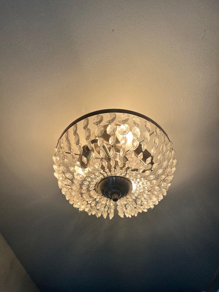 Lamp/Plafonnière 3 stuks, Huis en Inrichting, Lampen | Plafondlampen, Ophalen, Zilver, Inclusief lichtbron, E14 (klein)