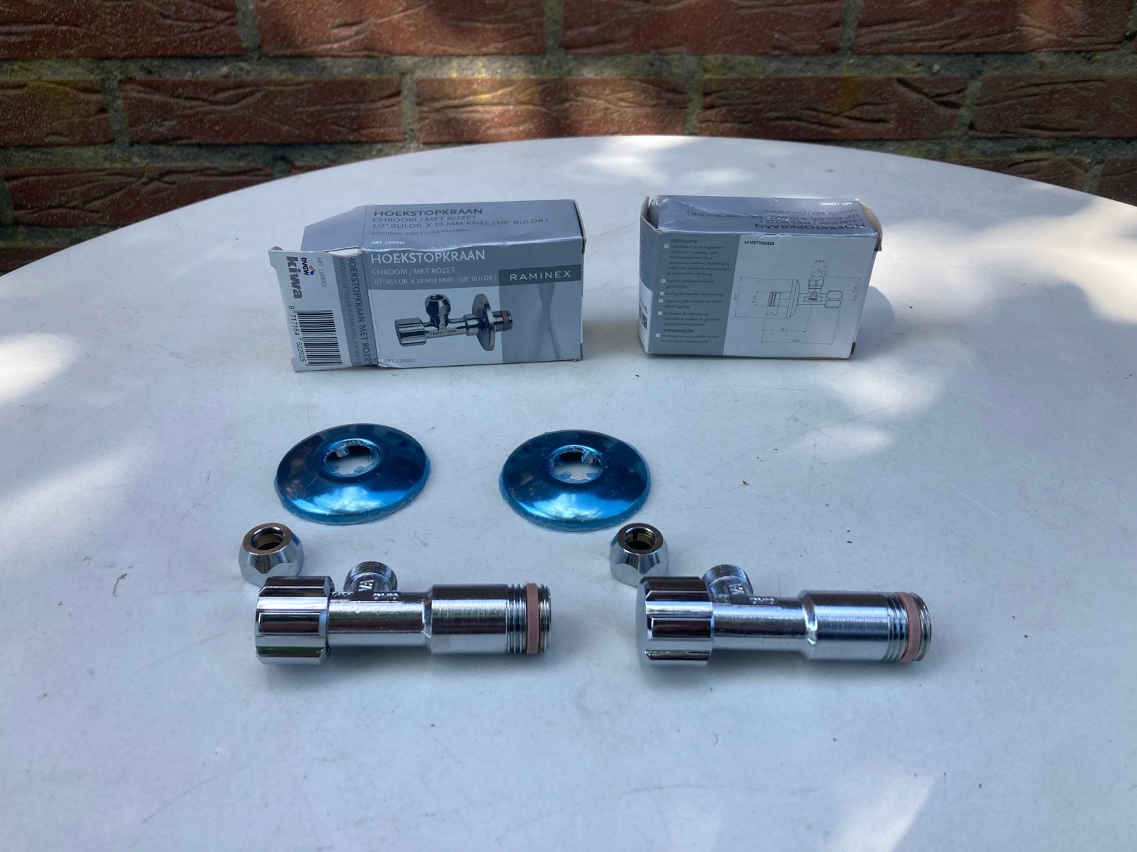 2x RAMINEX Hoekstop kranen Nieuw, Doe-het-zelf en Verbouw, Ophalen of Verzenden, Nieuw, Kraan