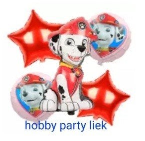 Paw patrol Marshall 5 delige set ballonnen nr P595A, Ophalen of Verzenden, Nieuw, Versiering, Verjaardag