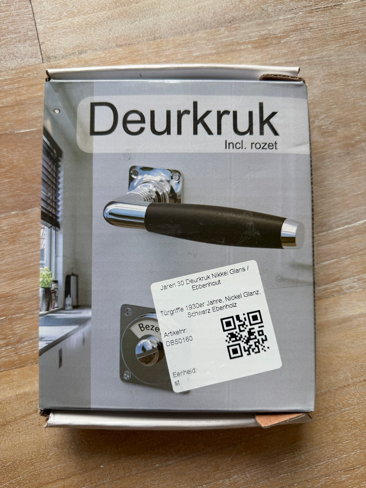 Klassieke Deurkruk Nikkel Glans / Ebbenhout, Ophalen of Verzenden, Nieuw, Overige materialen, Klink of Kruk