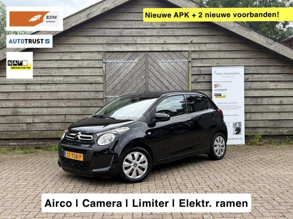 Citroen C1 1.0 e-VTi Feel | Airco | Camera | Elektrische ram, Voorwielaandrijving, Stof, Gebruikt, Euro 6