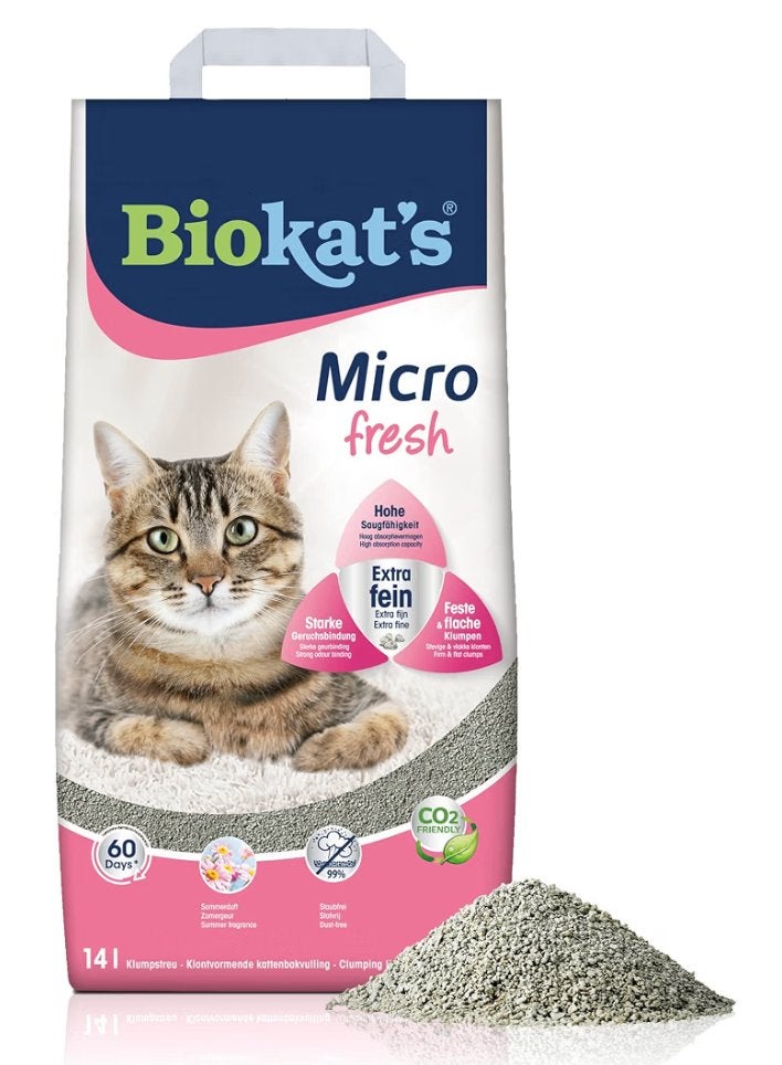 14 liter Biokat's Micro fresh lotus bloesem kattenbakvulling, Verzenden, Nieuw