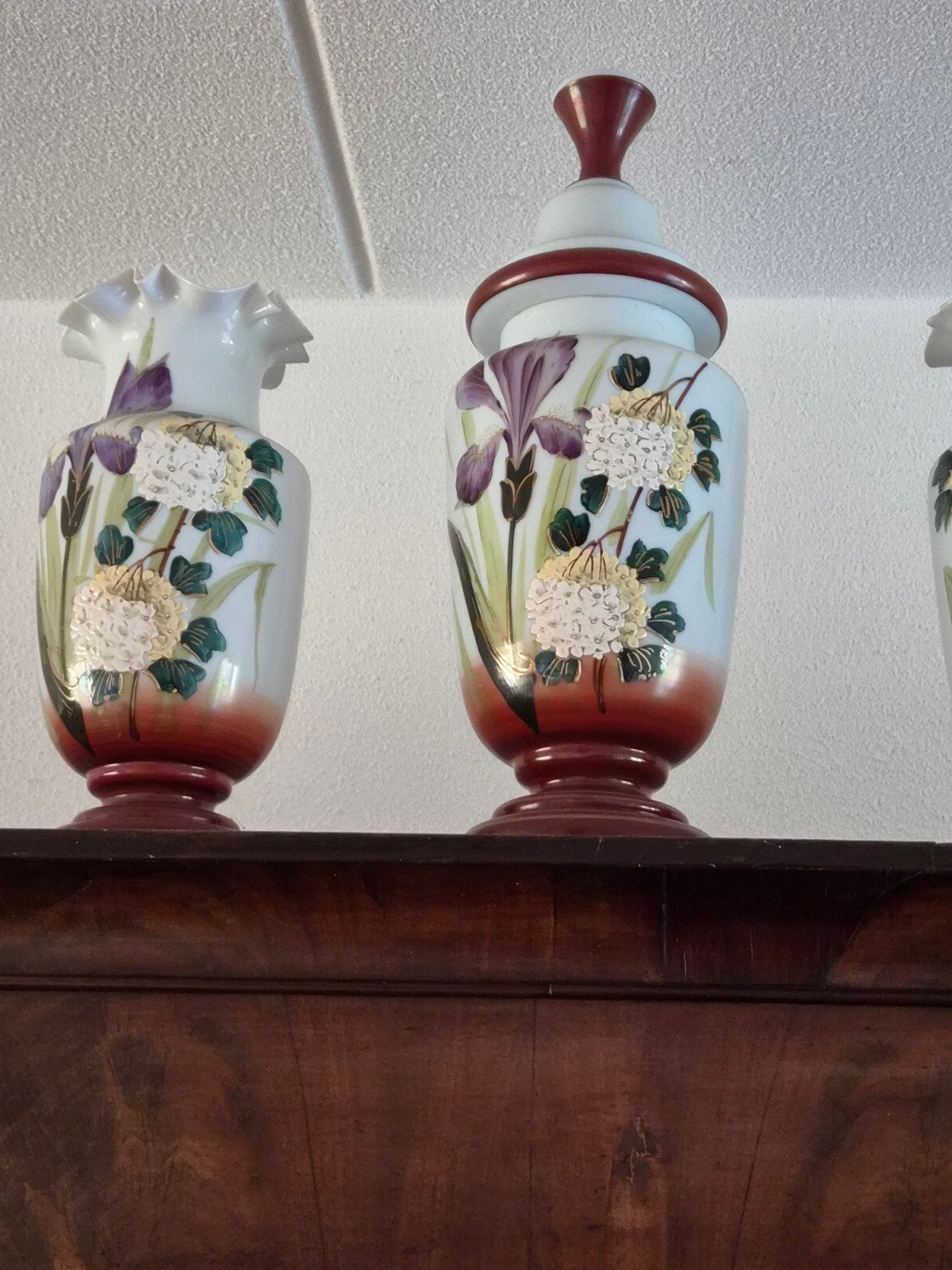 Mooi gaaf kaststel van opaline. 85 euro, Antiek en Kunst, Ophalen