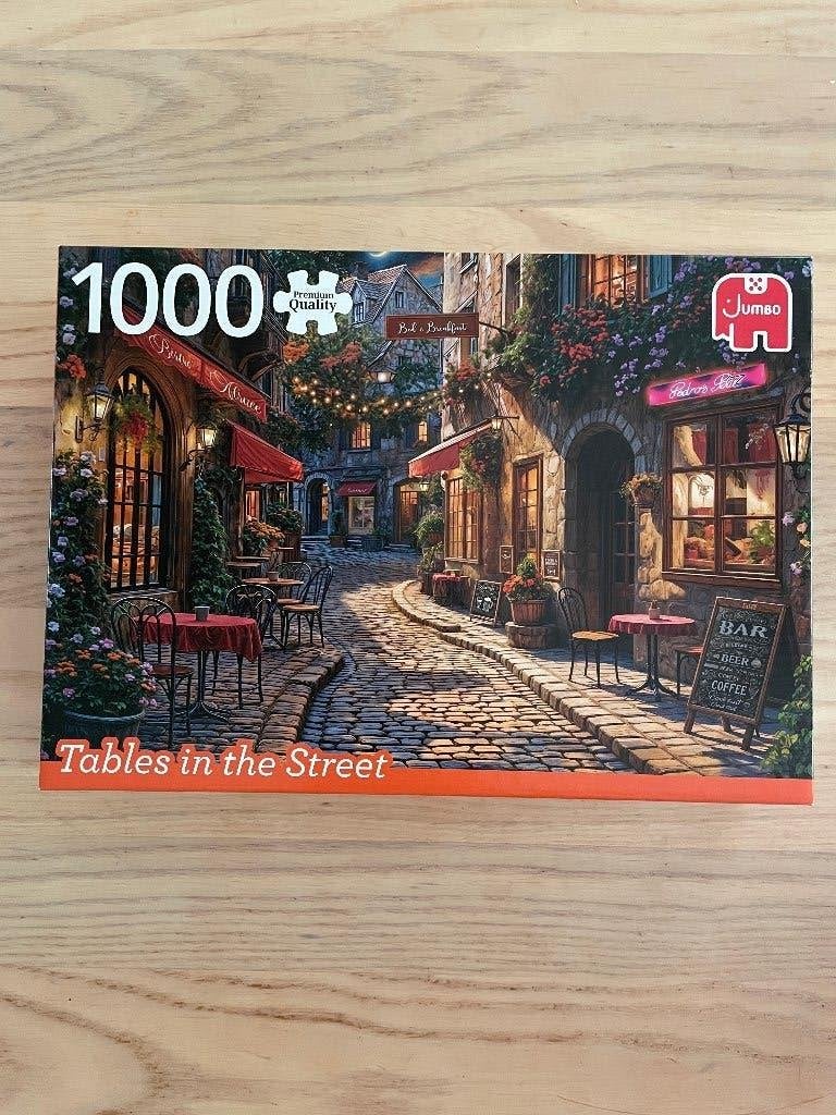 Jumbo Legpuzzel 'Tables in the Street' 1000 stukjes, Ophalen of Verzenden, 500 t/m 1500 stukjes, Zo goed als nieuw, Legpuzzel