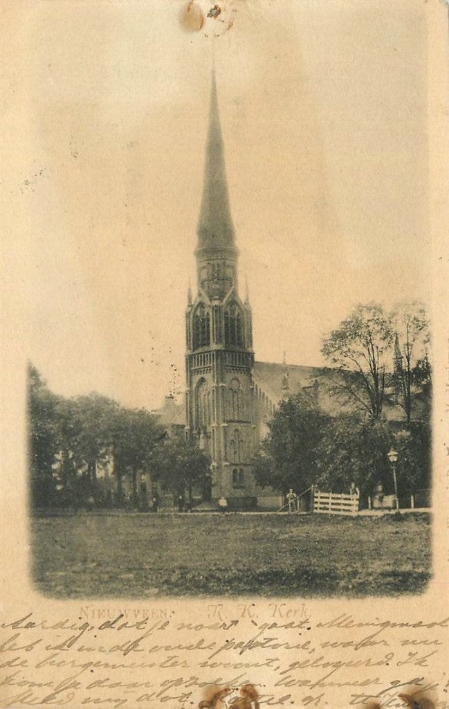 701-042-031 Nieuwveen RK Kerk, Verzamelen, Ansichtkaarten | Nederland, Zuid-Holland, Voor 1920, Verzenden