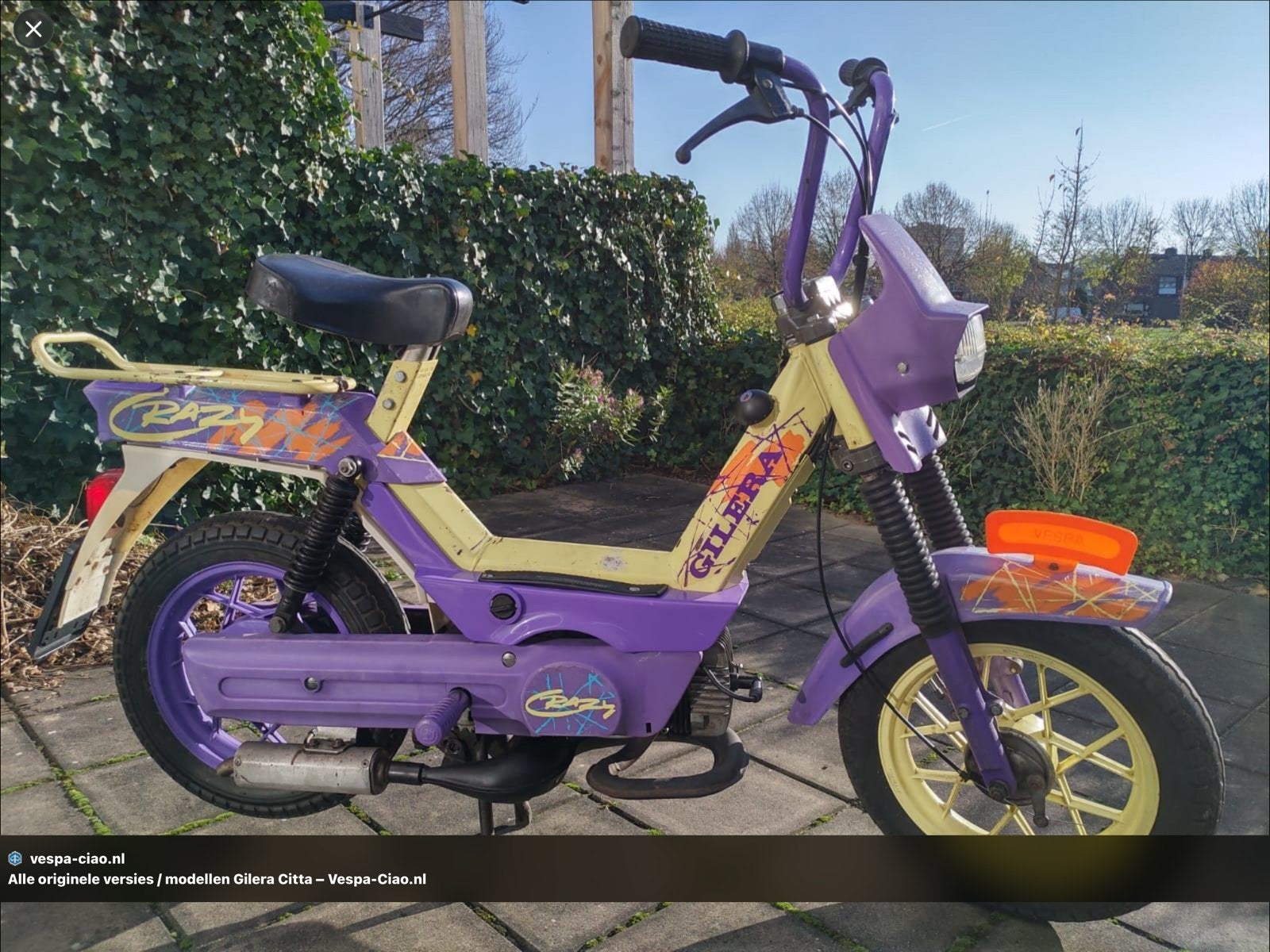 Gezocht: Mooie originele Gilera Citta brommers, Fietsen en Brommers, Ophalen of Verzenden, Zo goed als nieuw, Maximaal 25 km/u