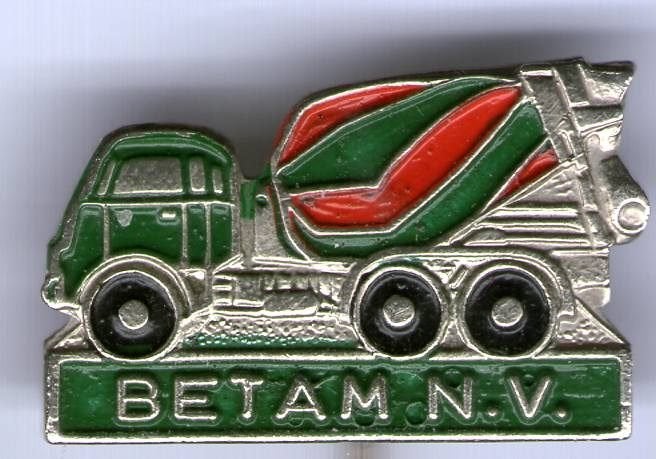 BETAM N.V. Betoncentrale vrachtwagen speldje ( D_258), Ophalen of Verzenden, Zo goed als nieuw, Transport, Speldje of Pin