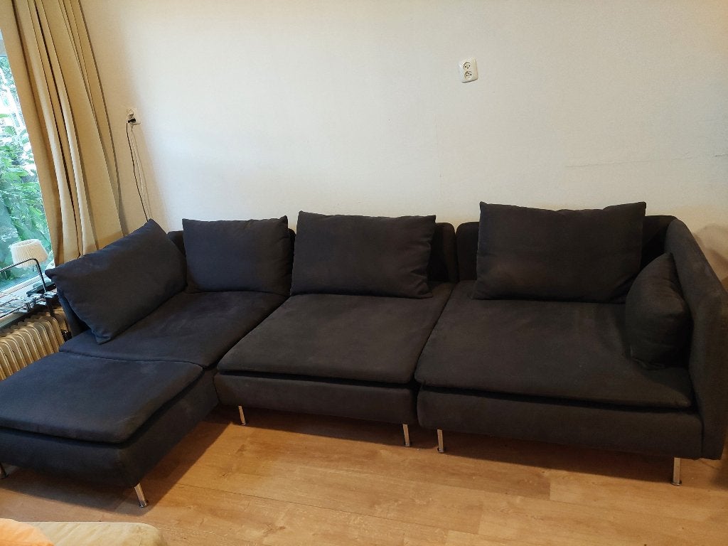 Soderhamn ikea 3 zits en chaise longue, Huis en Inrichting, Banken | Bankstellen, Ophalen, Gebruikt, Driepersoons, Stof