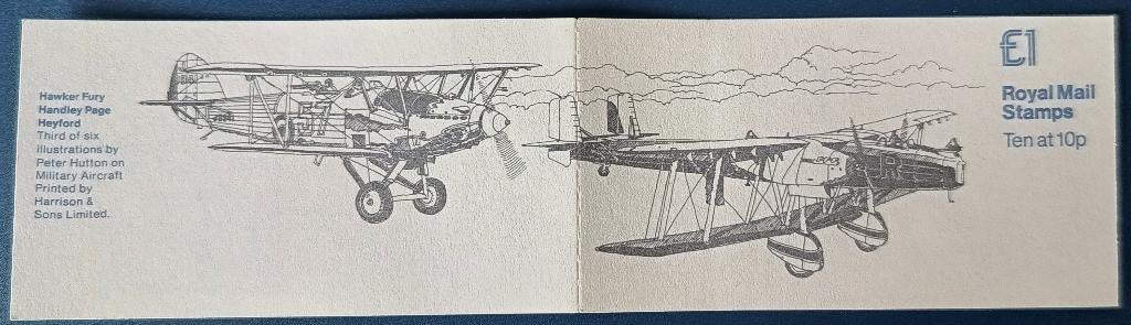 Postzegelboekje Engeland – Military Aircraft  Hawker Furye, Ophalen of Verzenden, Postfris