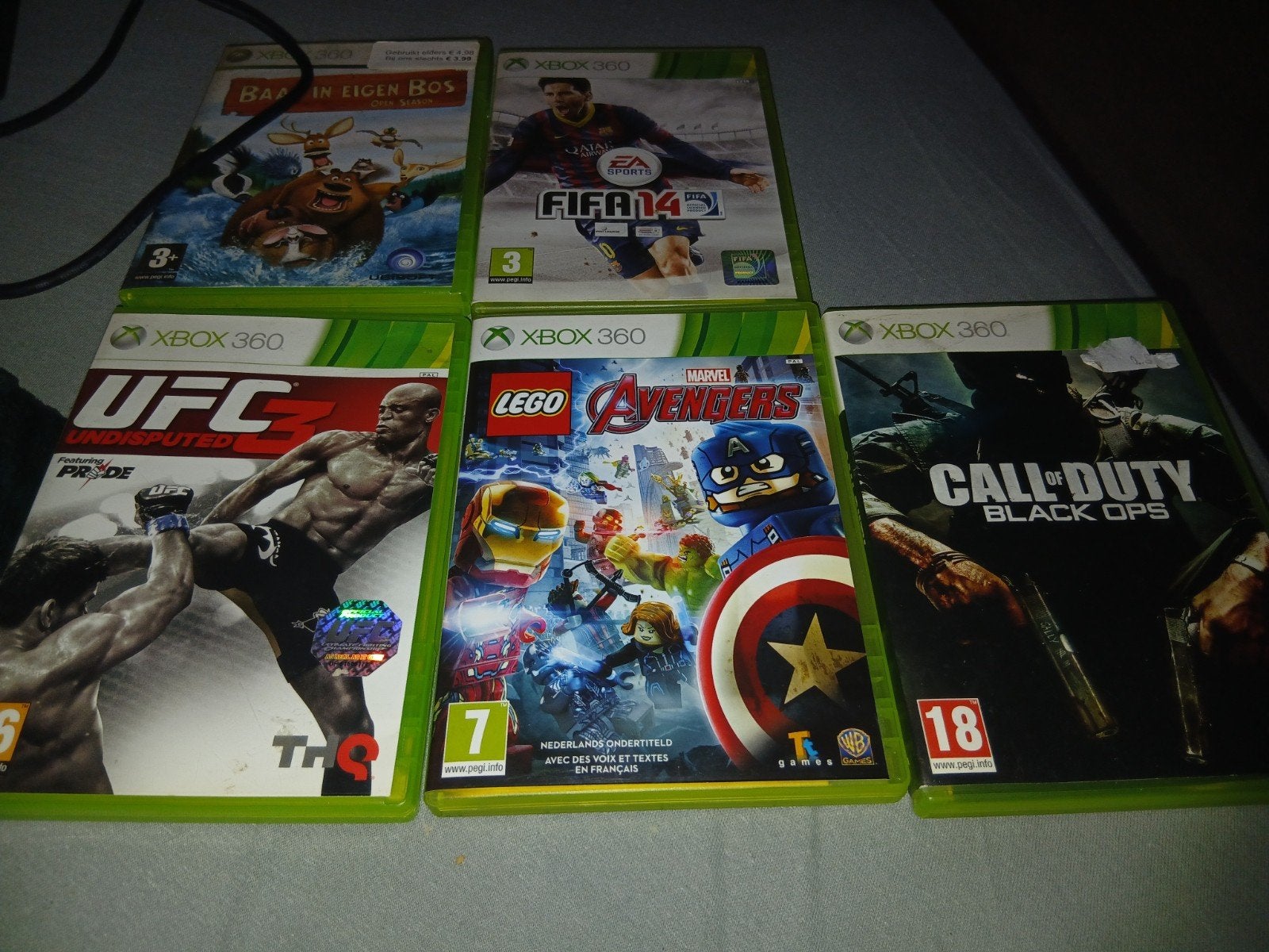 x box 360 met 5 spellen, Ophalen, Met 2 controllers, 250 GB, Gebruikt