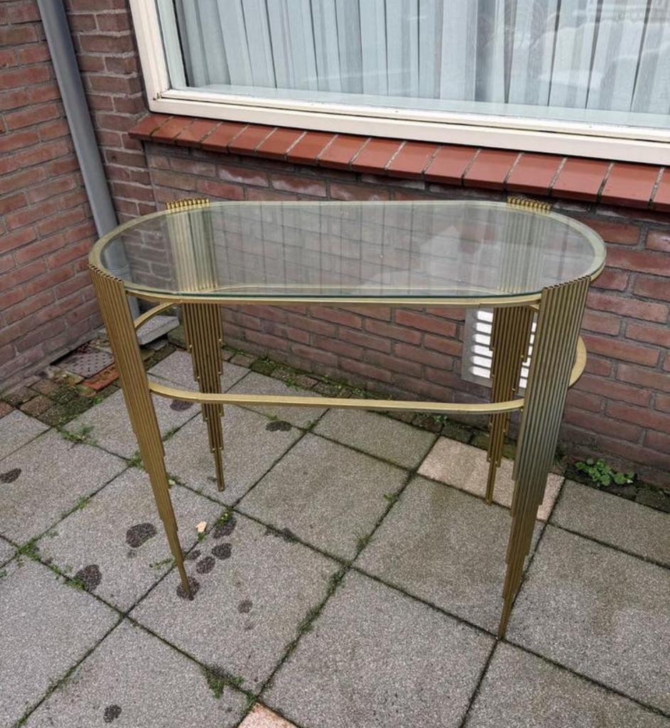 MOET ZSM WEG!! tafel zuil met glas, Ophalen