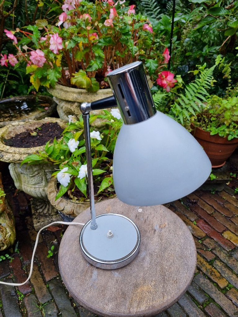 Bureaulamp Stilux Milano 2 grijs vintage design italiaans, Bureaulamp, Gebruikt, Overige merken, Vintage
