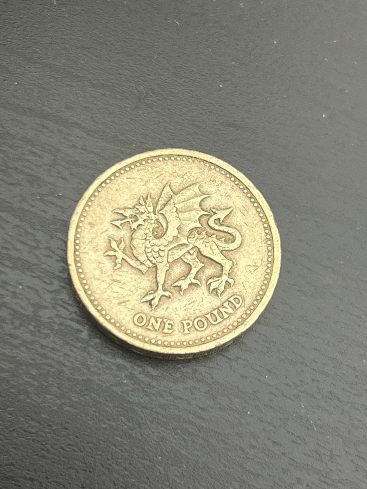 Britse 1 Pond munt (1995) - Draak en Elizabeth II, Ophalen of Verzenden, Gestempeld