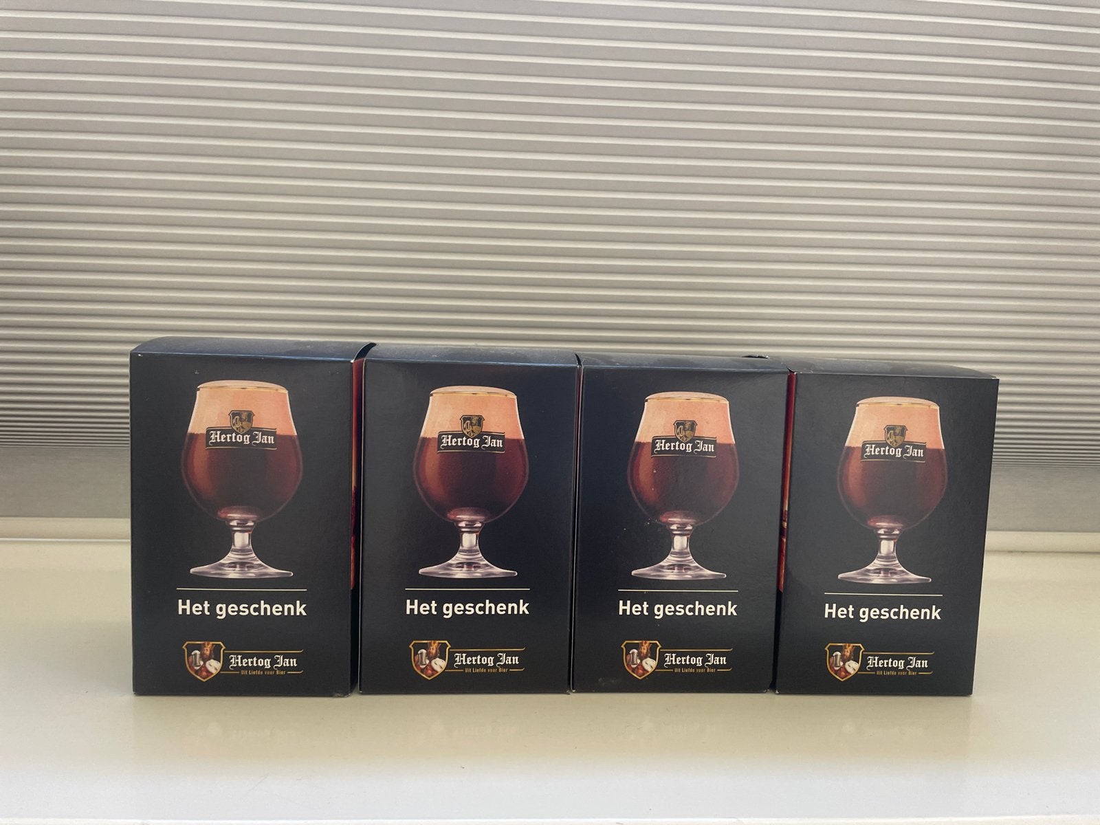 Hertog Jan Bokbier Glazen - Het Geschenk (4 stuks), Glas of Glazen, Overige merken, Nieuw, Ophalen of Verzenden