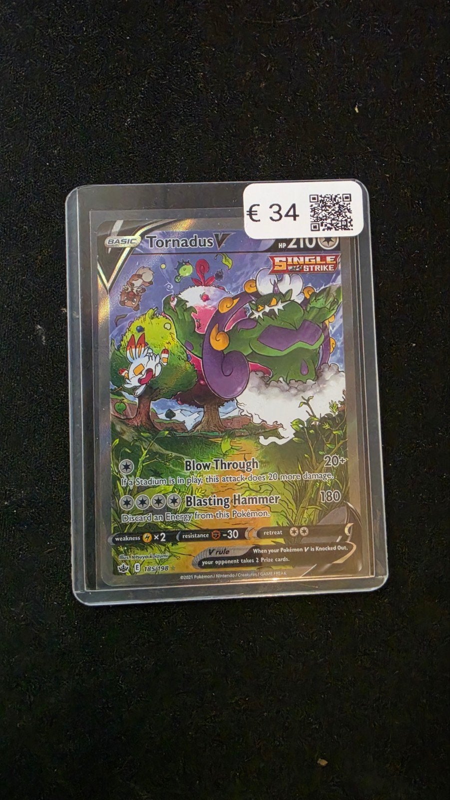 Tornadus V Pokémon Kaart - Full Art (185/198), Ophalen of Verzenden