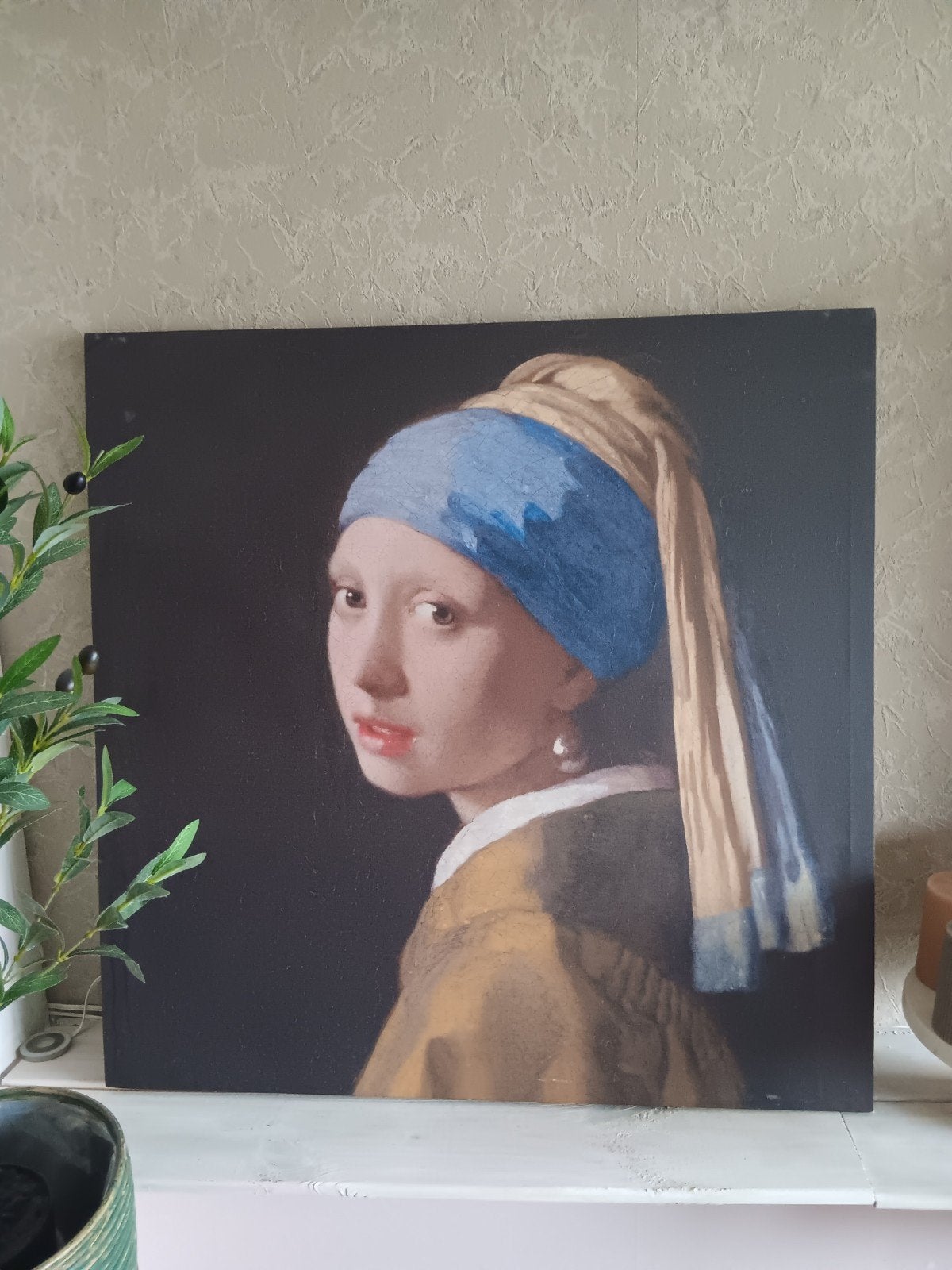 Meisje met de parel, Ophalen of Verzenden, Zo goed als nieuw, Schilderij, 75 tot 100 cm