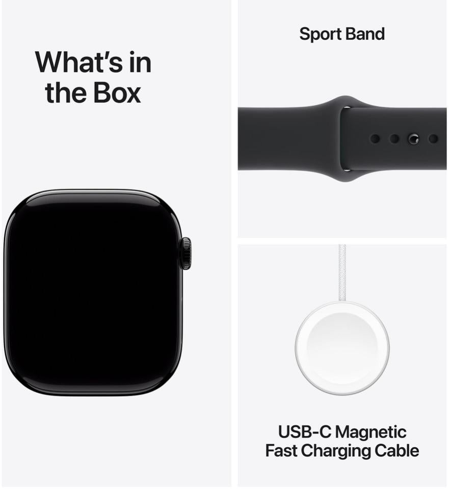 Apple Watch Series 11 GPS 46mm JetBlack Black Sport Band M/L, Apple, Apple, Zwart, IOS