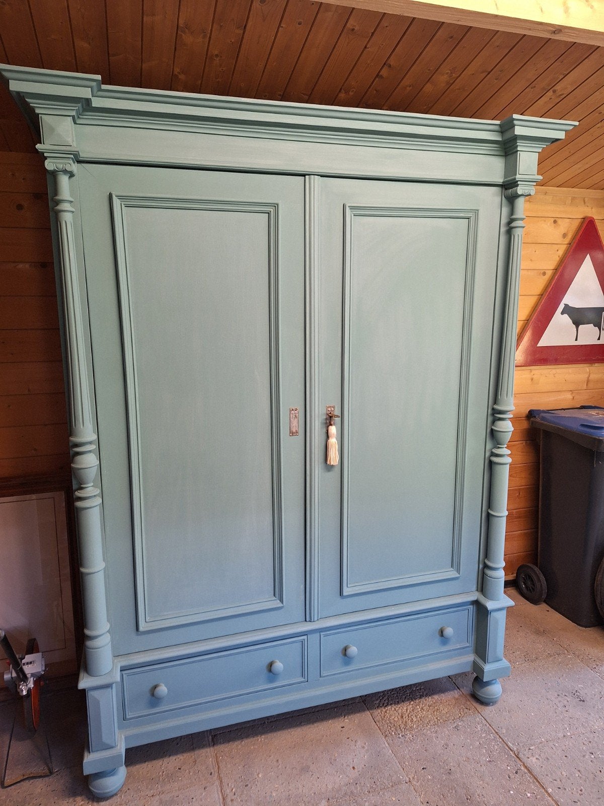 Antieke kledingkast - Blauwgroen, Ophalen