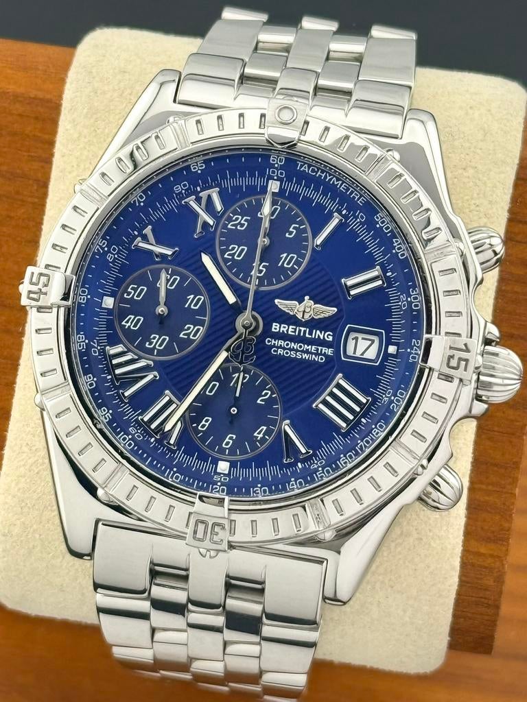 Breitling Crosswind 43 A13355 Blauw, Ophalen of Verzenden, Zo goed als nieuw, Staal, Breitling
