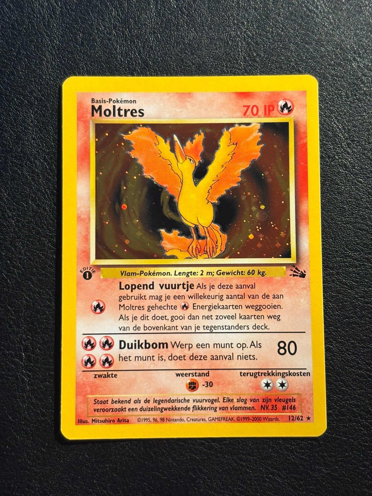 Moltres holo 1st edition (Nederlands) - Fossil 12/62 (NM), Ophalen of Verzenden, Zo goed als nieuw