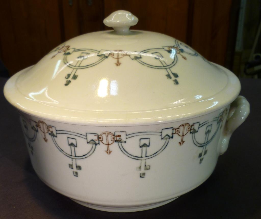 Saint Lee schaal met deksel Art Deco ca 1915 ., Ophalen of Verzenden