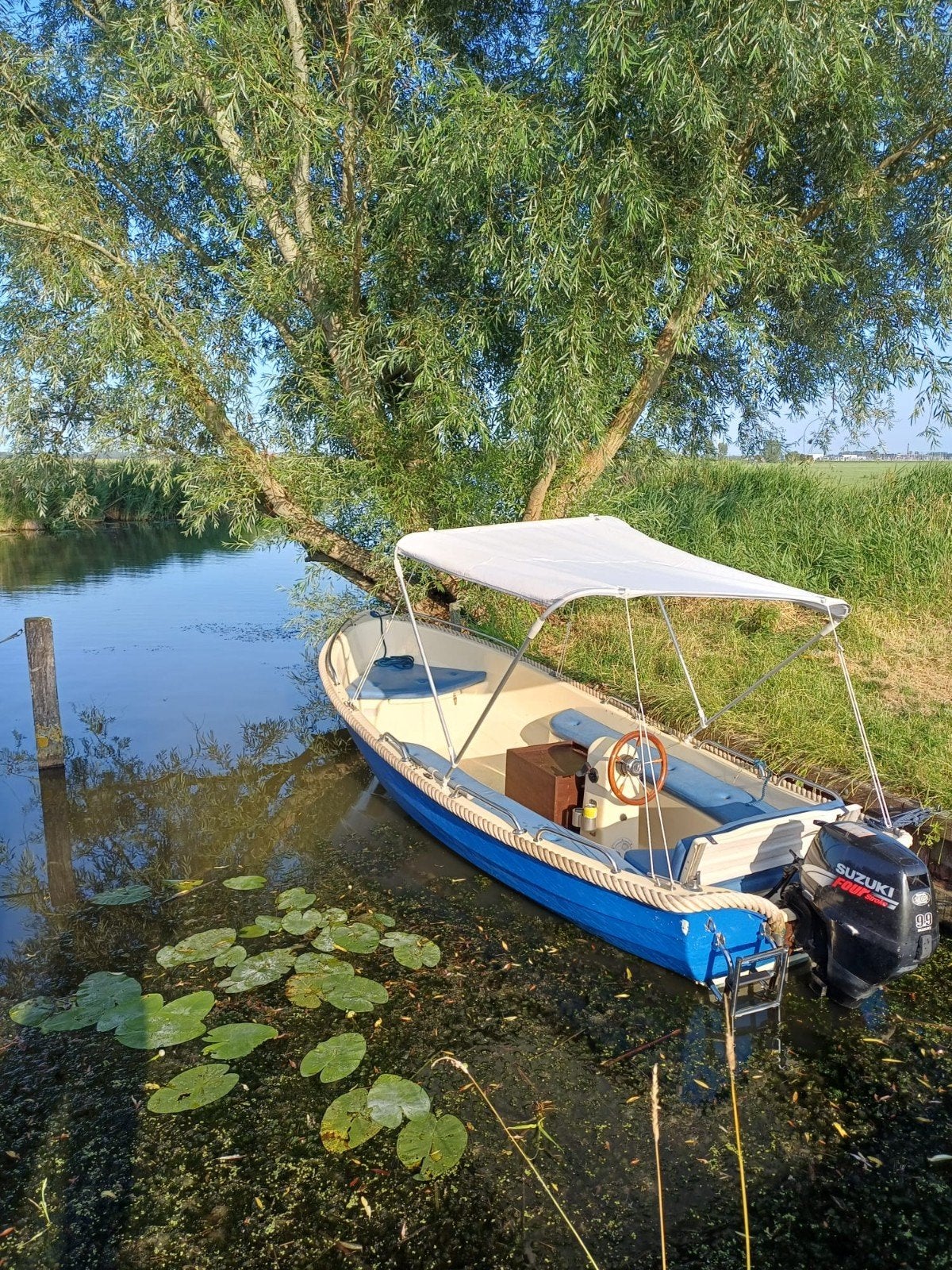 Console boot/sloep incl. trailer en afdekzeil, Ophalen of Verzenden, Gebruikt, Polyester, Buitenboordmotor