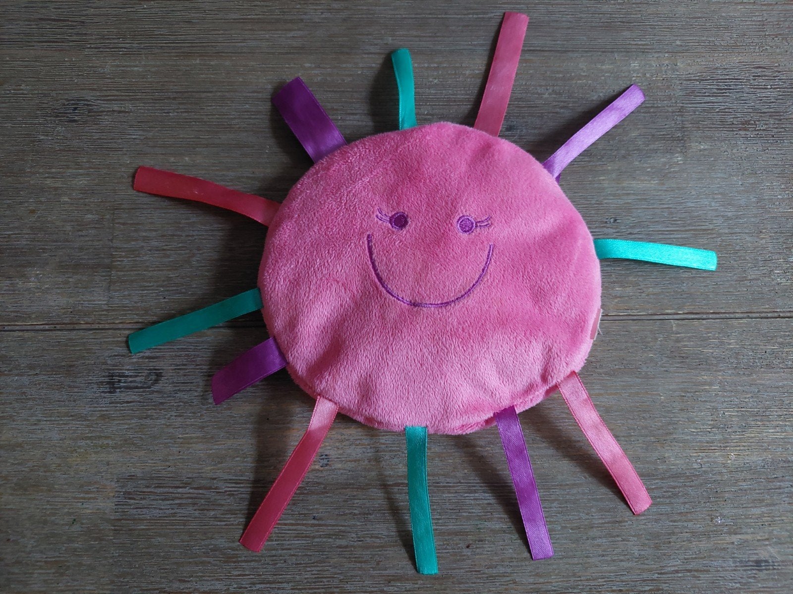 Difrax vrolijke zon knuffeltje knisperdoekje labeldoekje, Ophalen of Verzenden, Zo goed als nieuw, Overige typen, Met geluid