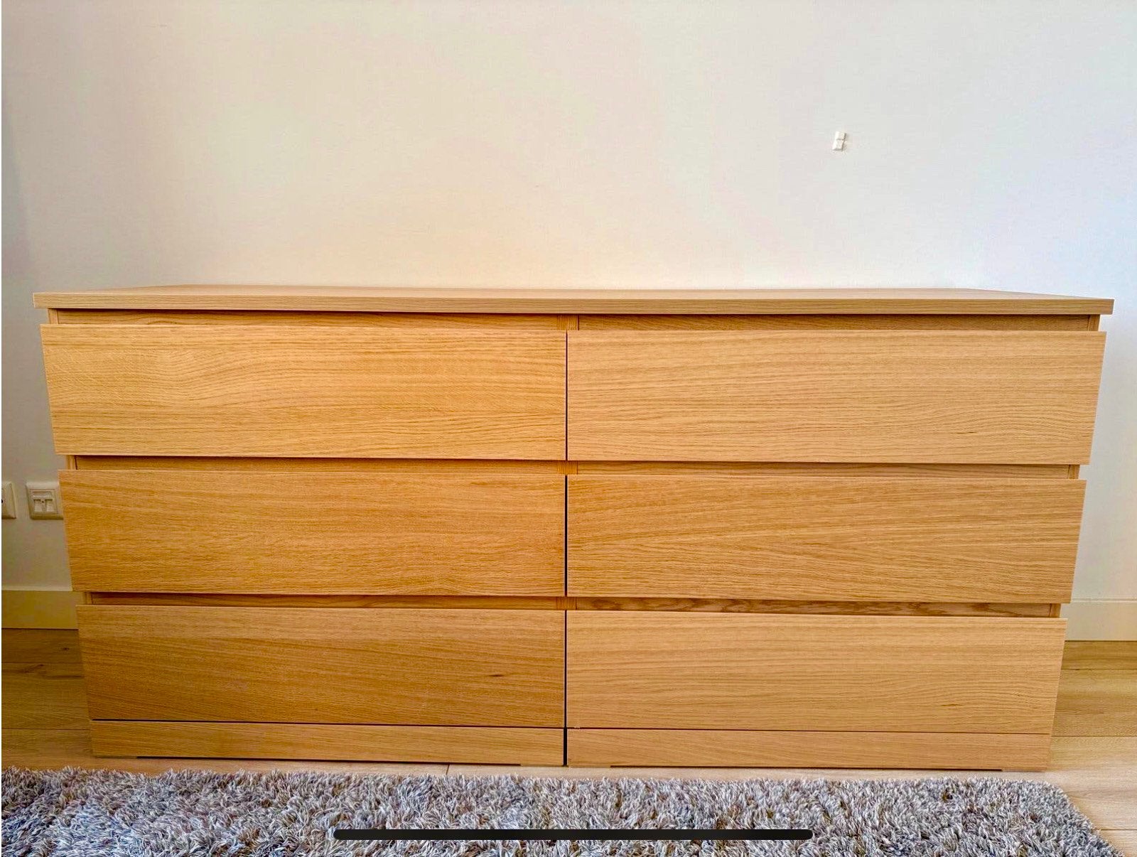 IKEA Malm ladekast met 6 lades, eiken fineer, Huis en Inrichting, Kasten | Ladekasten, Ophalen, 5 laden of meer, 150 tot 200 cm