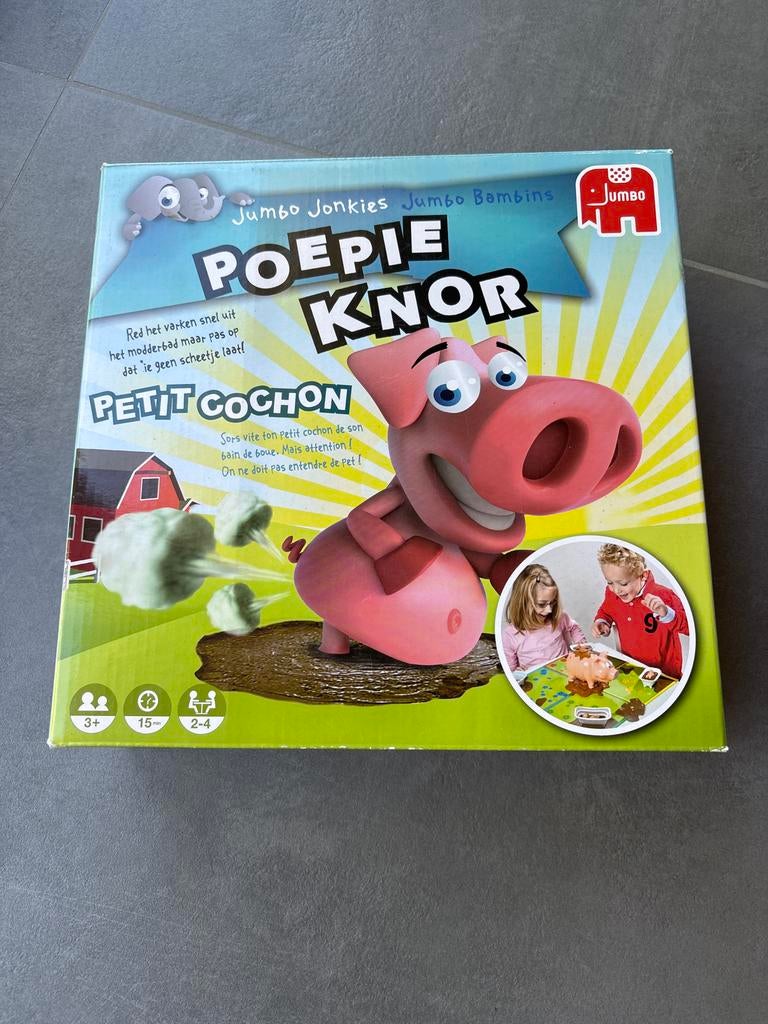 Jumbo Poepie Knor Spel - Leuk familiespel!, Drie of vier spelers, Ophalen of Verzenden, Gebruikt
