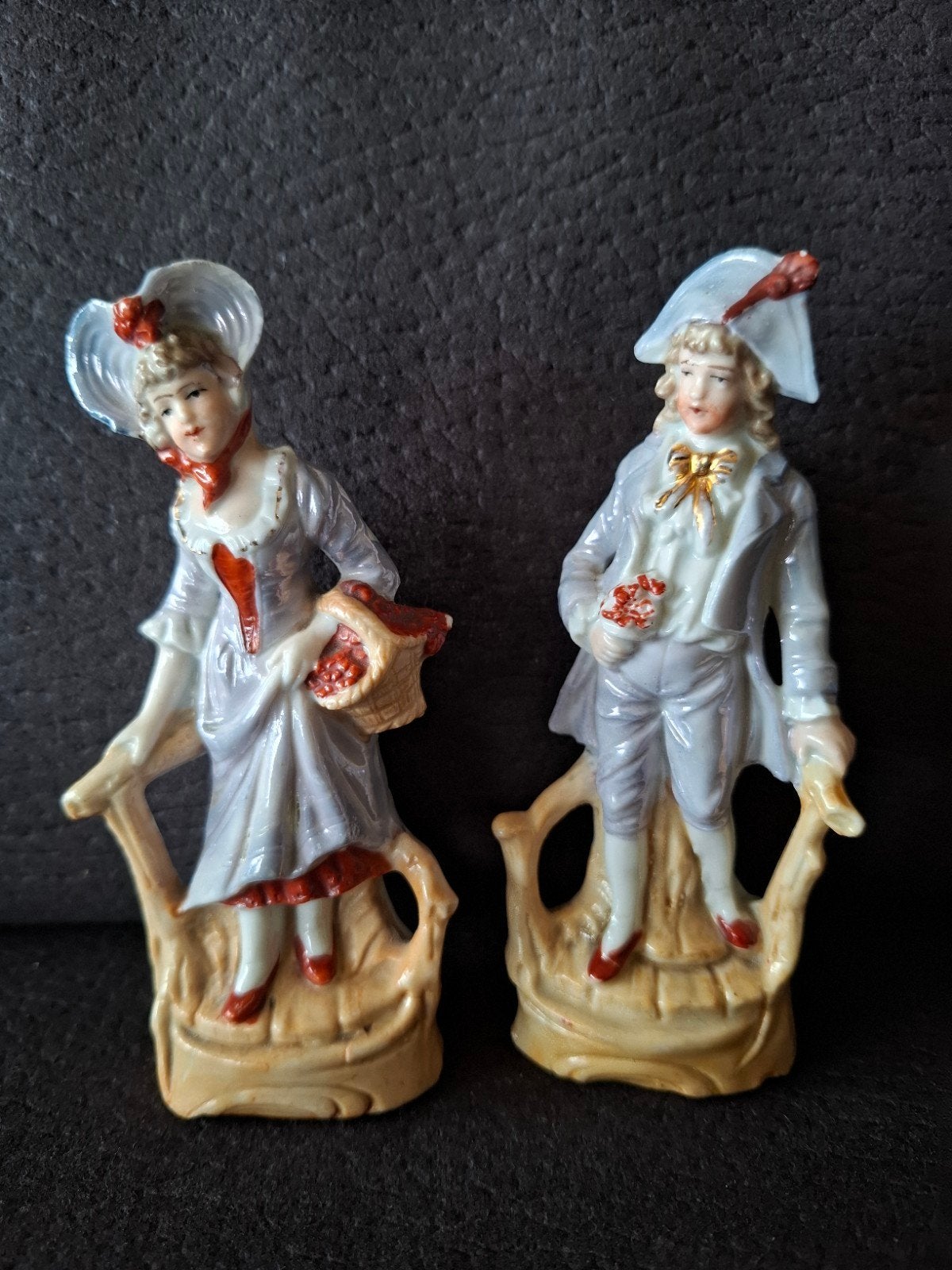 Vintage Porseleinen Beeldjes: Man en Vrouw., Verzamelen, Ophalen of Verzenden, Gebruikt