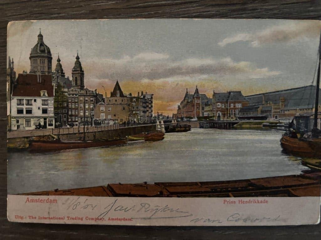 Ansichtkaart Amsterdam - Prins Hendrikkade, Ophalen of Verzenden, Voor 1920, Gelopen, Noord-Holland