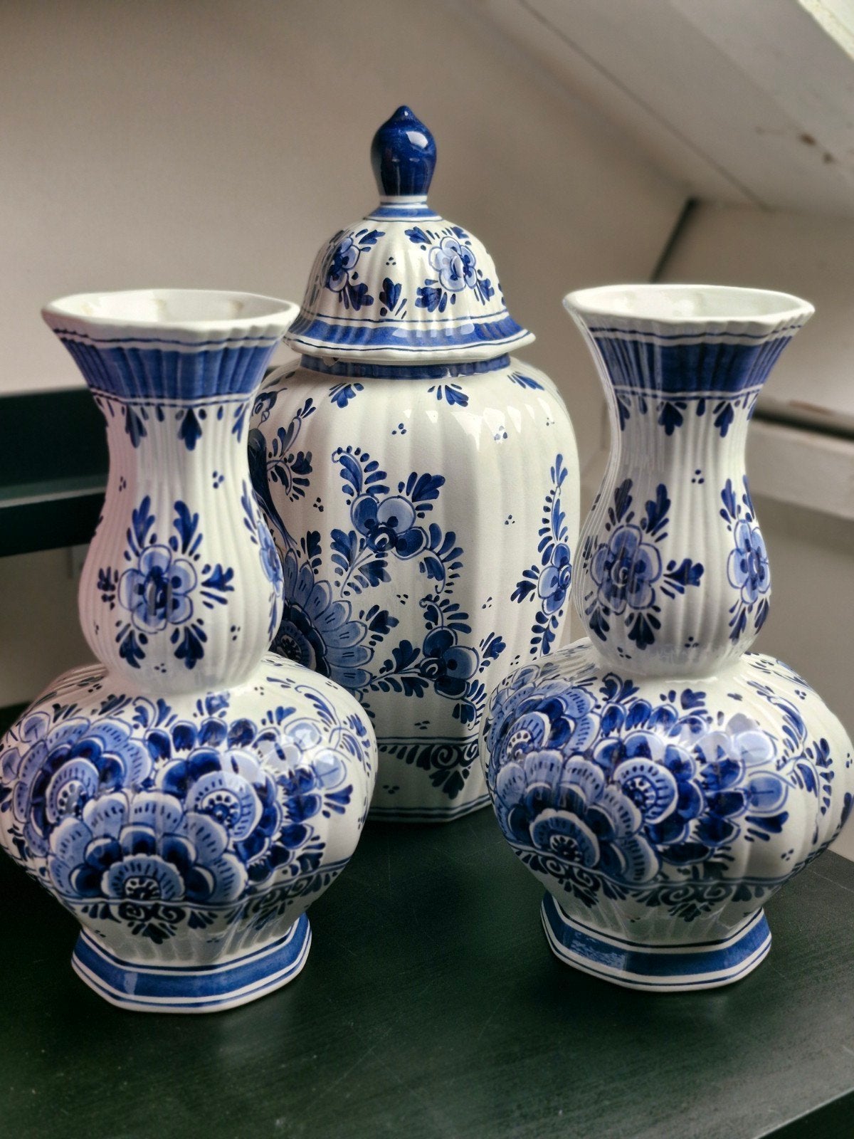 Prachtige handgeschilderde Delfts blauwe gemberpot, Ophalen