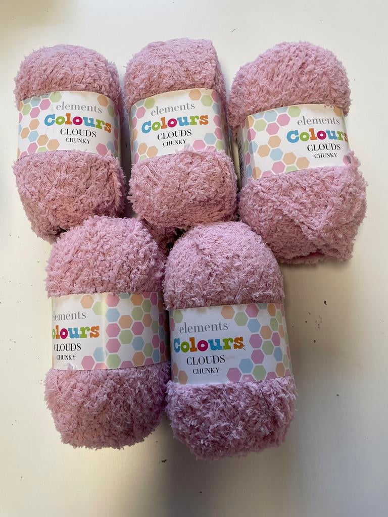 5 bollen fluffy haak/breigaren in roze , nieuw, Ophalen of Verzenden, Nieuw, Breien of Haken, Wol of Garen