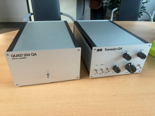 Quad Musikwiedergabe (Quad) 204QA & JJ Transdyn QA & ESL63QA, Losse componenten, Zo goed als nieuw, Speakers, Ophalen