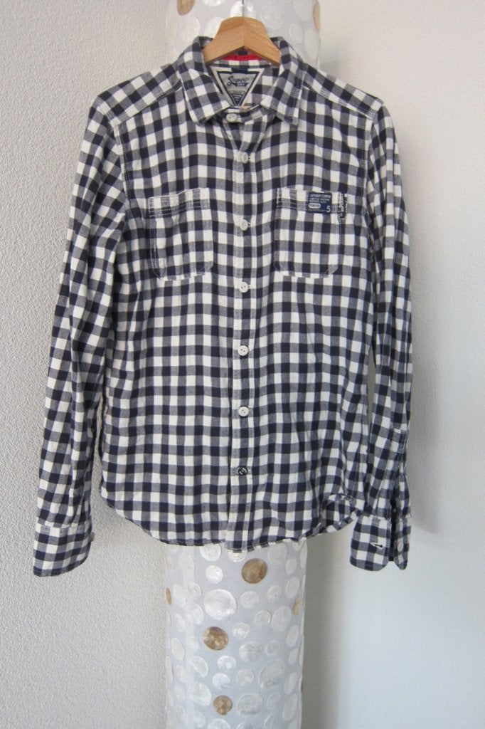 Superdry houthakkers blouse super dry blauw m, Blauw, Zo goed als nieuw, Schipluidenlaan 20 5035KJ Tilburg, Merkfreak
