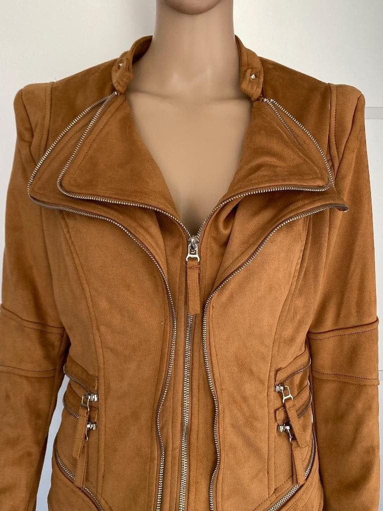 K170 Noemi Kent maat 40=M jasje biker blazer colbert bruin, Kleding | Dames, Maat 38/40 (M), Bruin, Naomi Kent, Ophalen of Verzenden