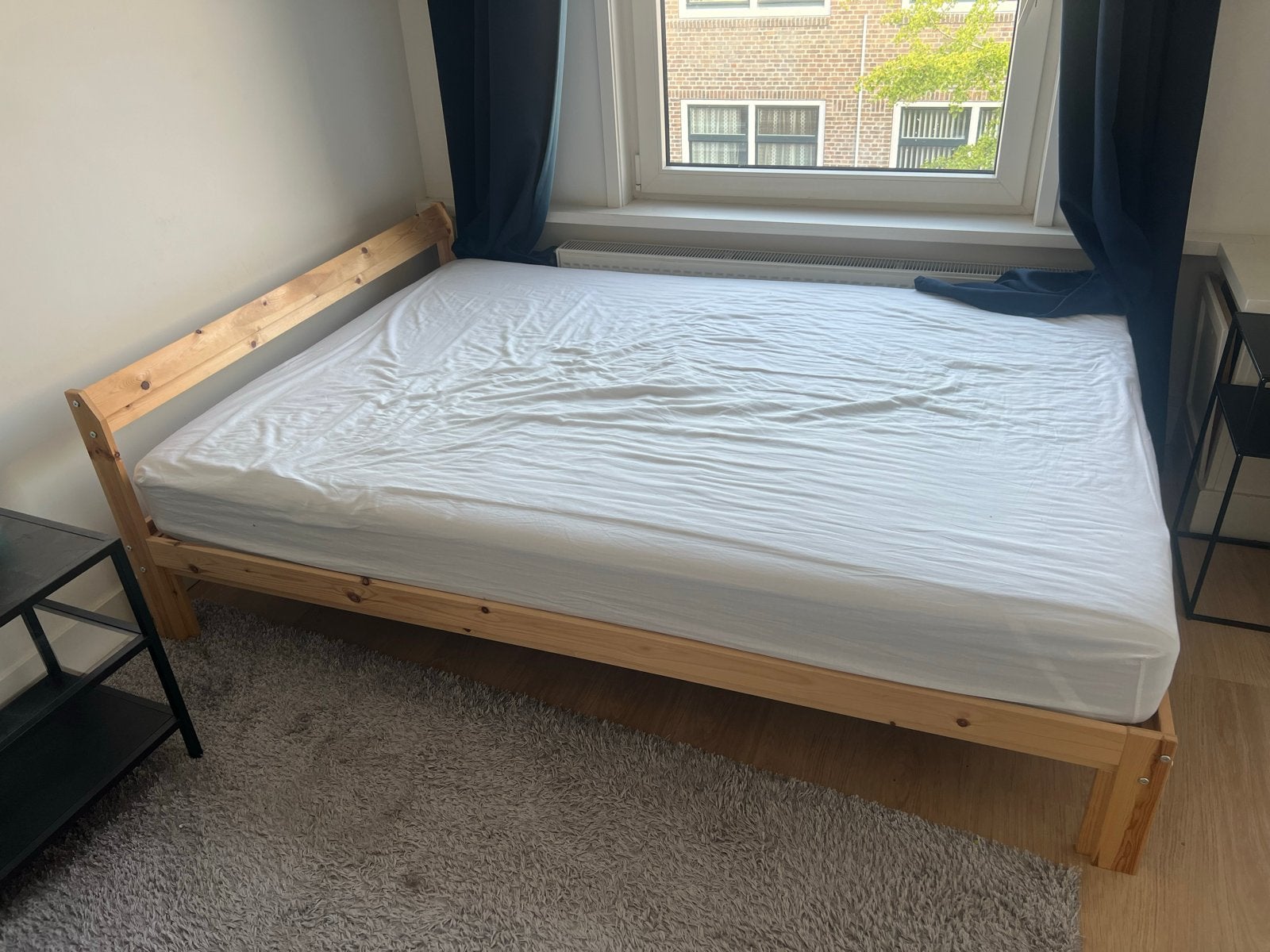 IKEA bedframe en matras 140x200 - Gebruikt, goede staat, Ophalen, Gebruikt, Tweepersoons, 140 cm