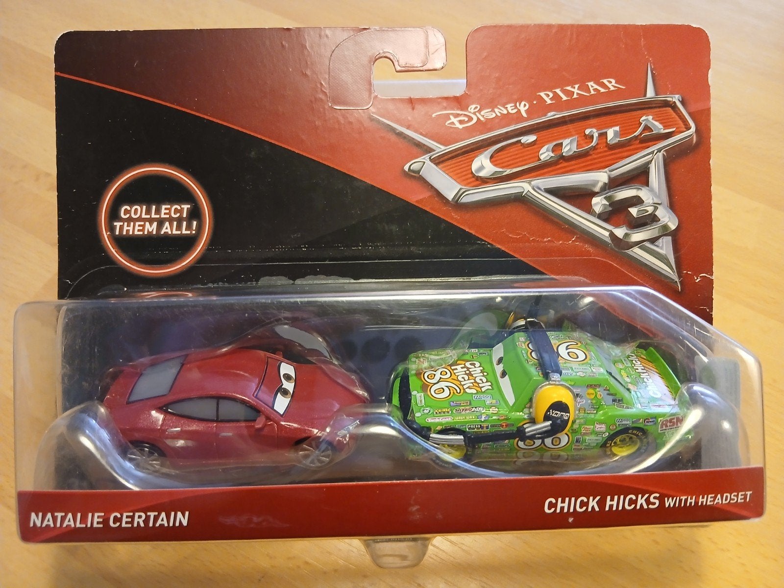Disney Cars 3 , Natalie en Chick Hicks with Headset, Ophalen of Verzenden, Nieuw