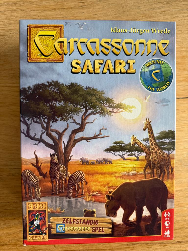 Carcasonne safari, Hobby en Vrije tijd, Gezelschapsspellen | Bordspellen, Vijf spelers of meer, Ophalen of Verzenden, Zo goed als nieuw