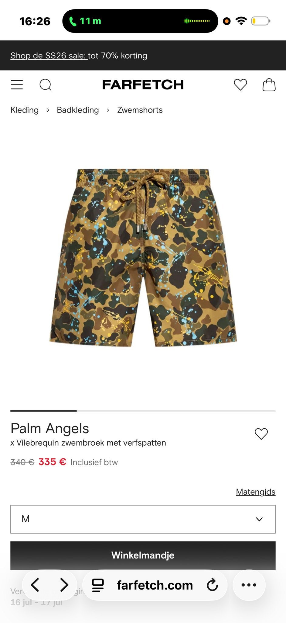 Palm Angels x Vilebrequin zwembroek met verfspatten, Kleding | Heren, Badmode en Zwemkleding, Ophalen of Verzenden, Maat 48/50 (M)