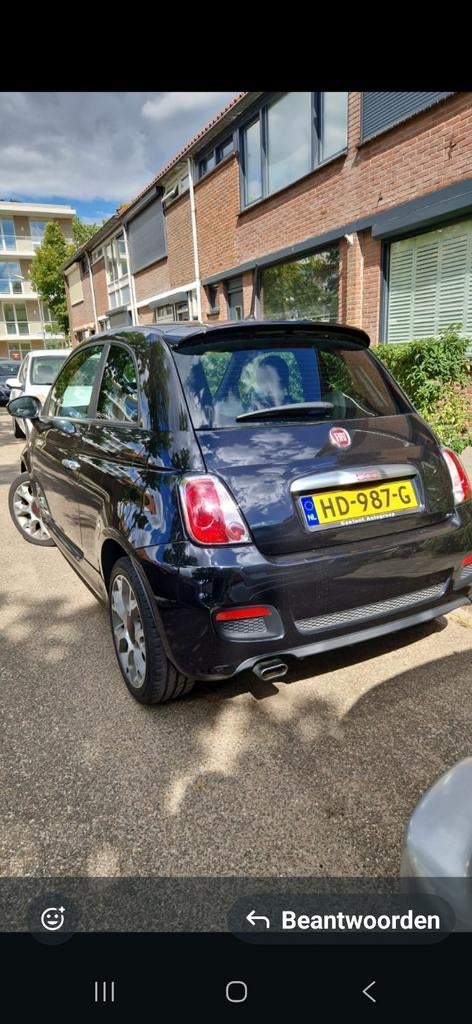 Fiat 500 0.9 Twinair C 2015 Zwart        52000km!, Voorwielaandrijving, 31 €/maand, Origineel Nederlands, Handgeschakeld