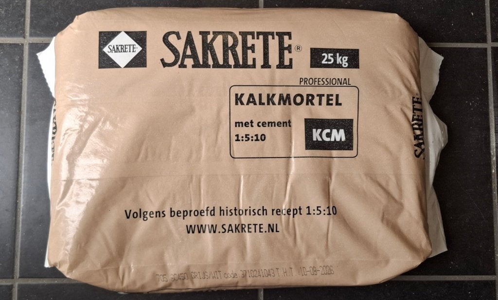 Sakrete Kalkmortel 25 kg - overgebleven van project, Ophalen, Steen of Klei, Overige typen, Nieuw