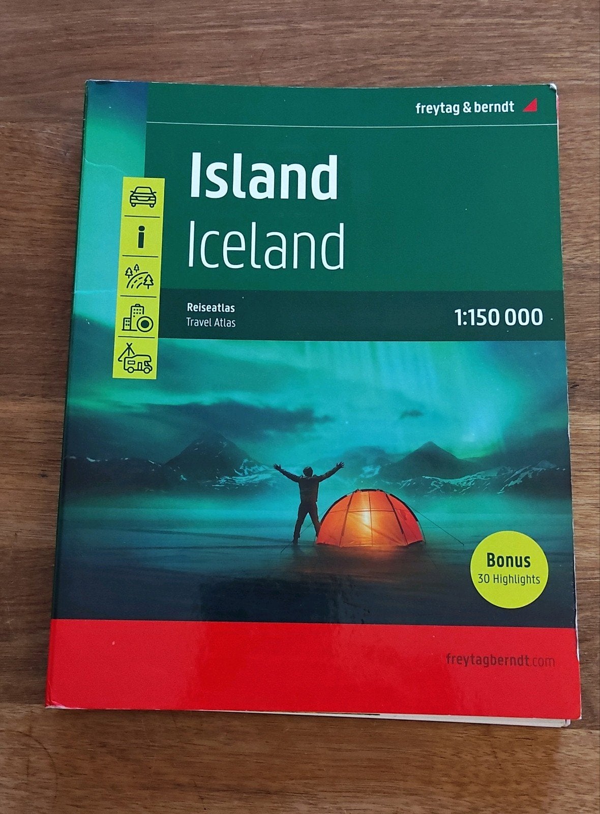 Reis atlas IJsland grote schaal landkaart, Ophalen of Verzenden, Europa, Reisgids of -boek, Overige merken